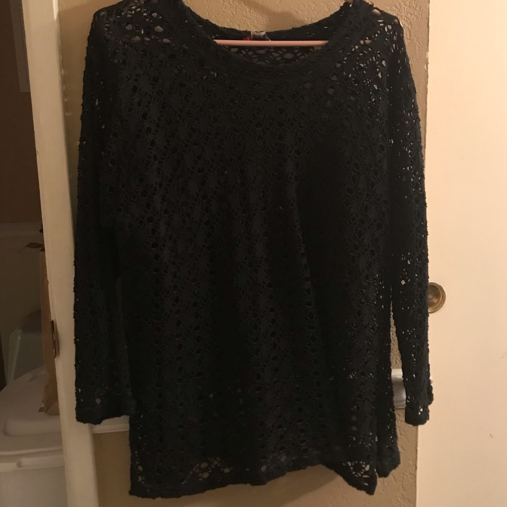 Smash by dc lace crocheted throw over tunic